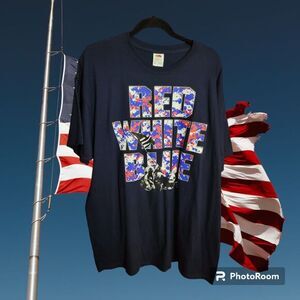 Red White Blue Men's Size 2XL - Fruit of‎ the Loom (Q74)